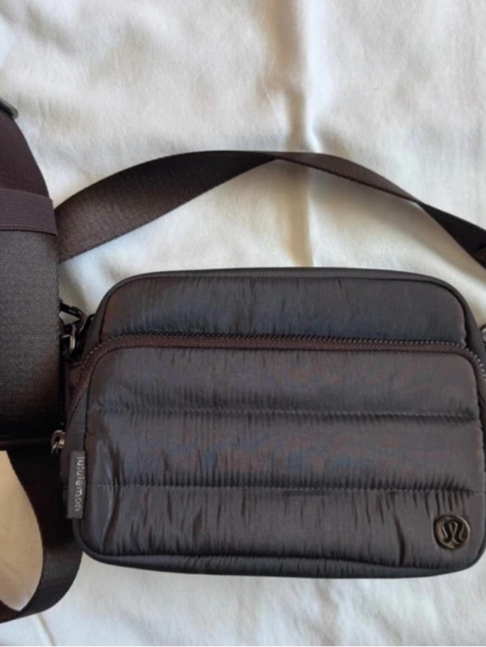 lululemon athletica Brown Quilted Crossbody Belt Bag